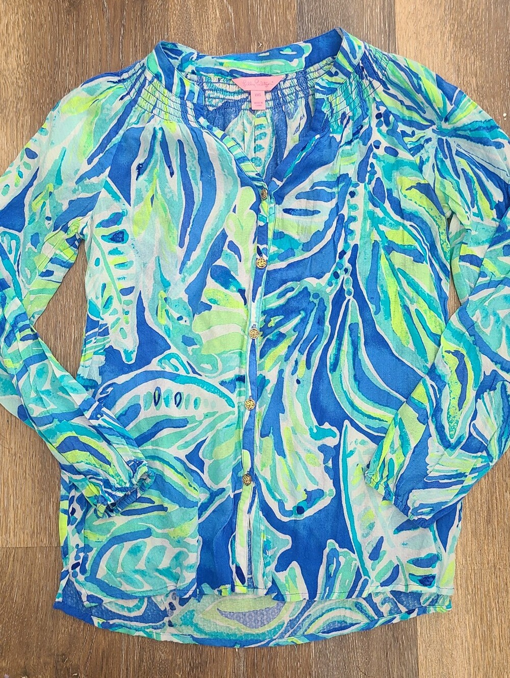 Lilly Pulitzer Flowy Long Sleeve Top Womens Size XXS